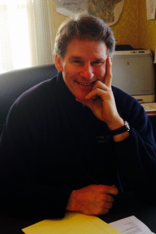 Jim Davis at his desk in Hardwick