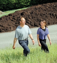Scott Baughman and his wife, Lisa Ransom, are 'cooking' compost at Grow Compost in Middlesex